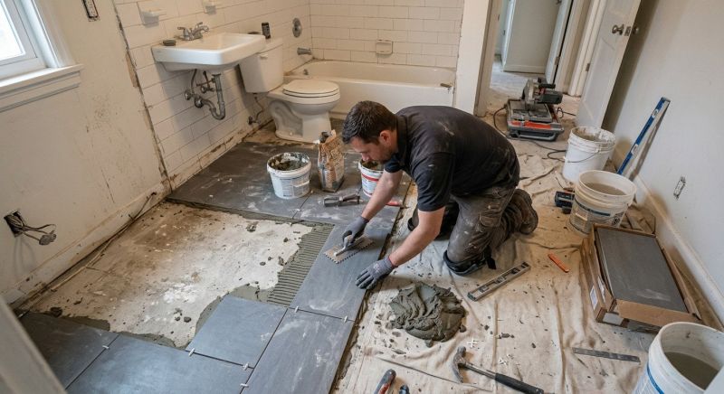 Bathroom Floor Replacement in Santa Rosa, CA